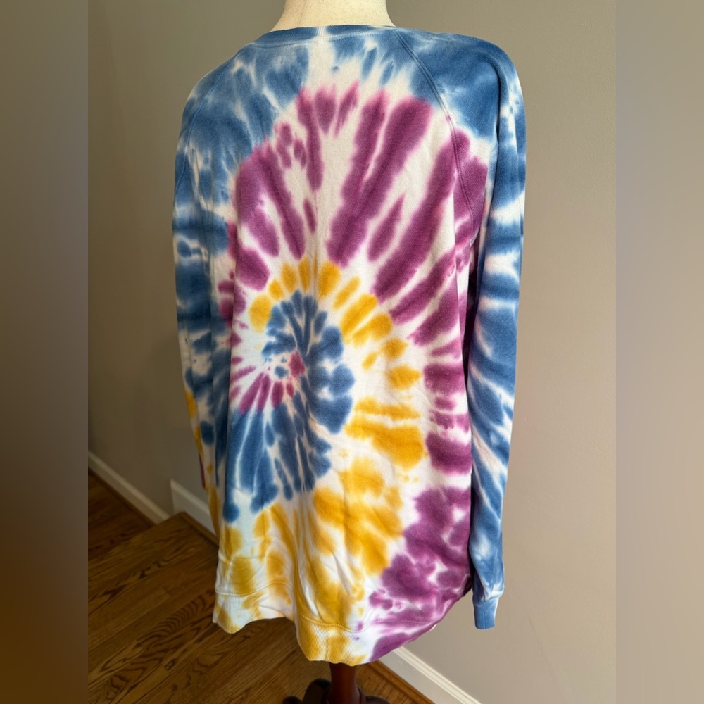NWT Torrid Blue/Yellow/Purple Tie-Dye Fleece Sweatshirt - Torrid Size 4 (26, 4X) - Picture 8 of 14
